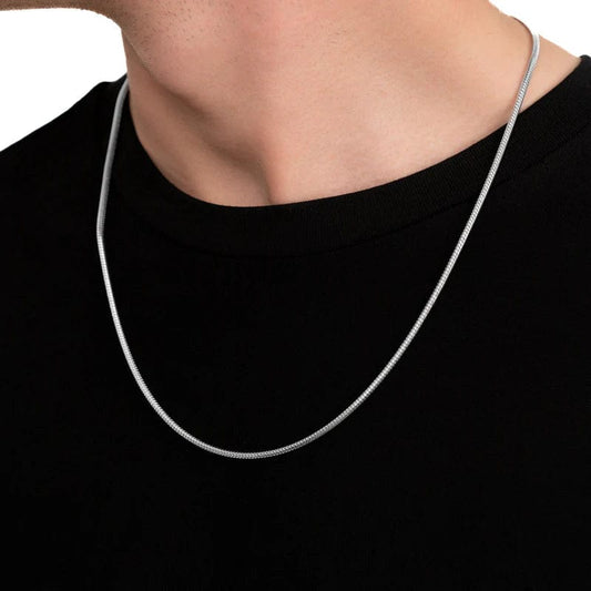 Silver 3mm Snake Chain For Men With High Quality....